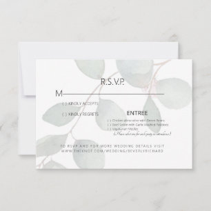 Eucalyptus Dinner Options Wedding RSVP Card