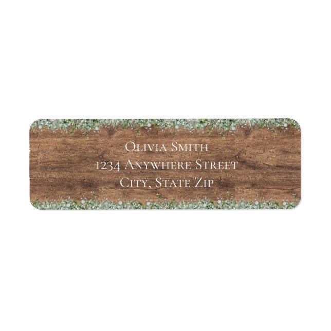 Eucalyptus Dusty Rose Address Labels | Greenery (Front)
