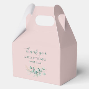 Eucalyptus Dusty Rose Pink Botanical Wedding Favour Box