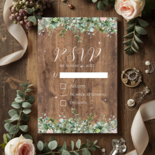 Eucalyptus Dusty Rose RSVP Card Greenery Floral