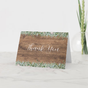 Eucalyptus Dusty Rose Thank You Cards Greenery