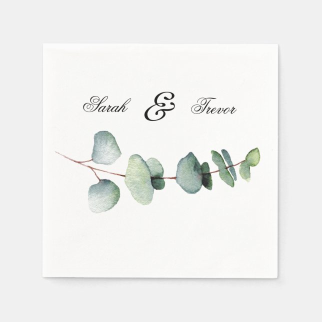 Eucalyptus Elegant Botanical Wedding  Napkin (Front)
