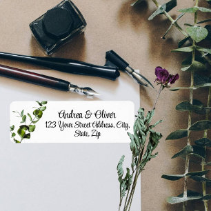 Eucalyptus Elegant Calligraphy Return Address Label