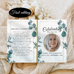 Eucalyptus Elegant Celebration of Life Program