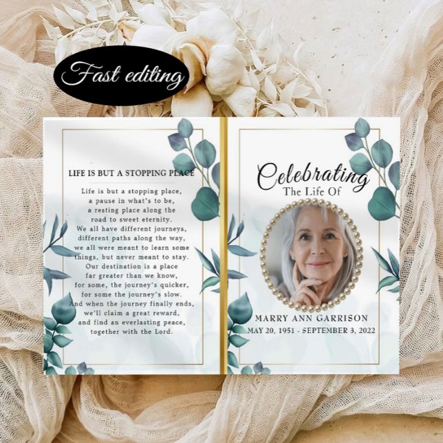 Eucalyptus Elegant Celebration of Life Program (Creator Uploaded)