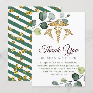 Eucalyptus Elegant Doctor   Nurse Thank You Card