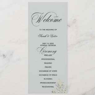Eucalyptus Elegant double side program card 