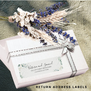  Eucalyptus elegant greenery leaves return address Label