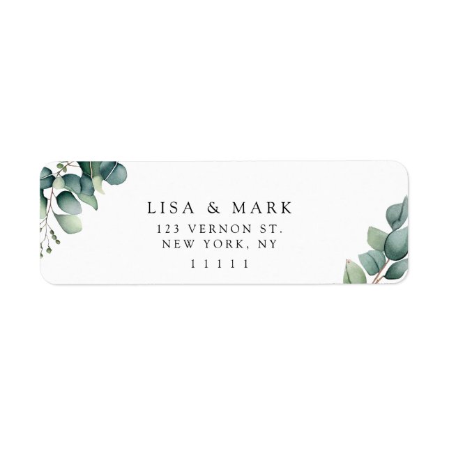 Eucalyptus Elegant Greenery Return Address Label  (Front)