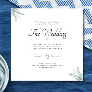 Eucalyptus Elegant Square Wedding Invitation