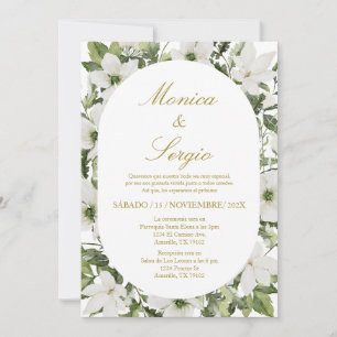Eucalyptus Elegant Wedding Invitation in Spanish