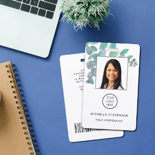 Eucalyptus Employee Photo BarCode Logo Name  ID Badge