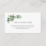 Eucalyptus Enclosure Card<br><div class="desc">Use this space to custom create any insert card for your invitation such as a gift registry,  wishing well,  honeymoon fund,  books for baby,  display shower,  etc. Featuring watercolor eucalyptus leaves and branches.</div>