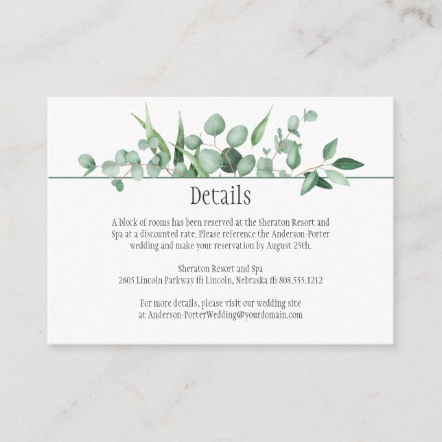 Eucalyptus Envy Detail Cards (Front)