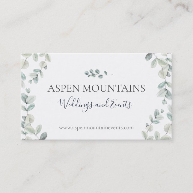 Eucalyptus Event Planner Business Cards (Front)