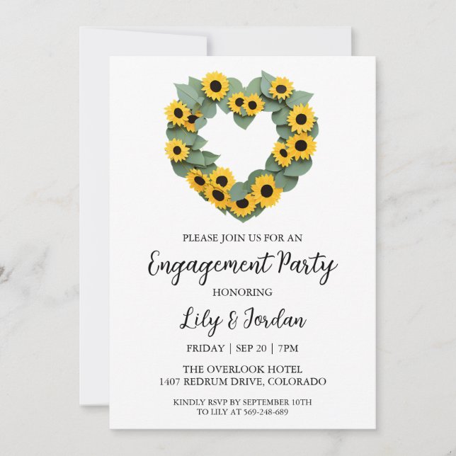 Eucalyptus fall engagement party invitations (Front)