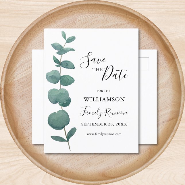 Eucalyptus Family Reunion Save the Date Postcard (Creator Uploaded)