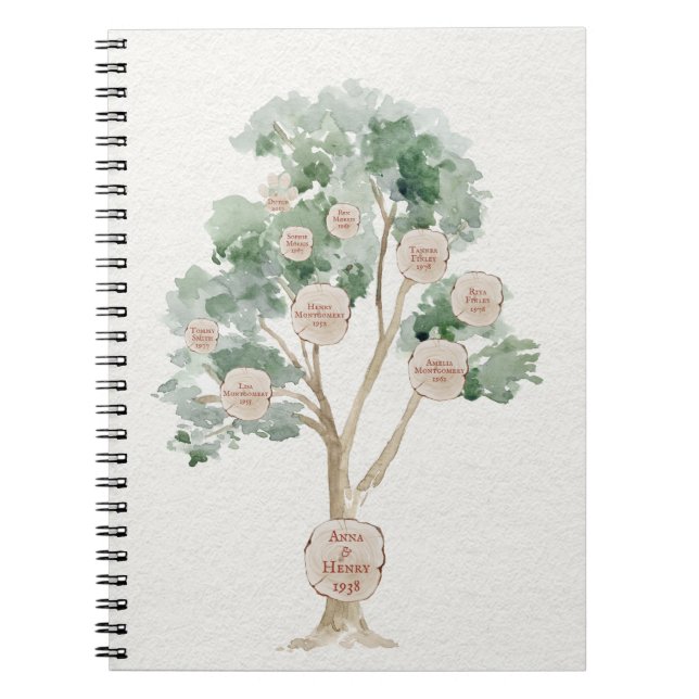 Eucalyptus Family Tree for Parents Geneology  Notebook (Front)