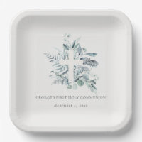 Eucalyptus Fern Foliage Cross First Holy Communion