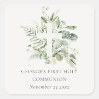 Eucalyptus Fern Foliage Cross First Holy Communion
