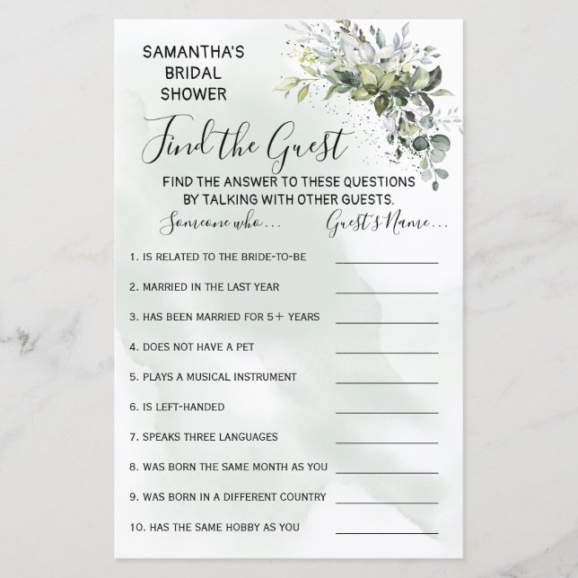 Eucalyptus Find the guest shower bilingual game (Front)