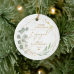 Eucalyptus First Christmas Engaged  Ceramic Ornament<br><div class="desc">Eucalyptus First Christmas Engaged Ceramic Ornament. Matching items available.</div>