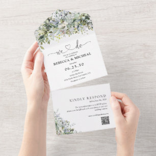 Eucalyptus Floral All in One Wedding Invite