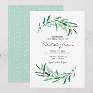 Eucalyptus floral Bridal Shower Invitation