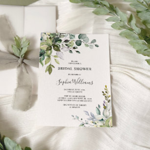 Eucalyptus Floral Bridal Shower Invitation