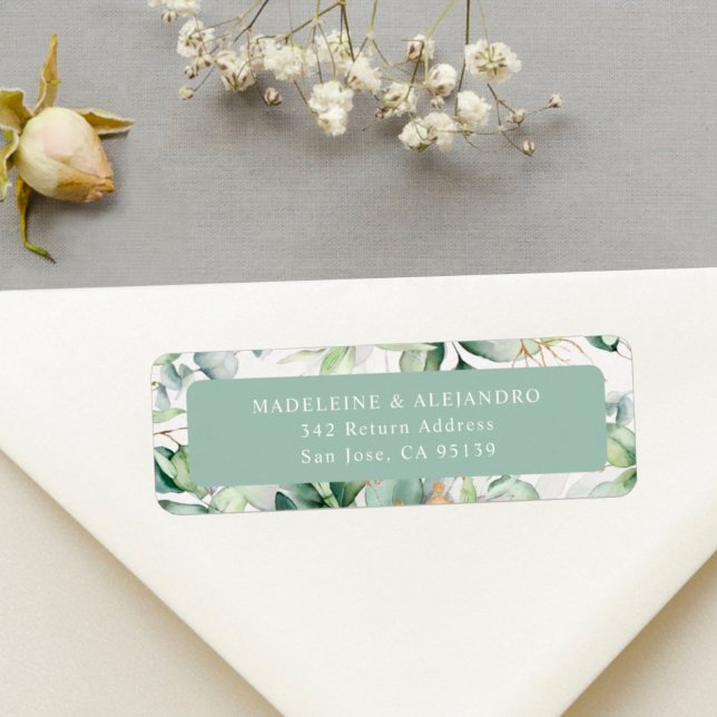 Eucalyptus floral elegant return address label (Creator Uploaded)