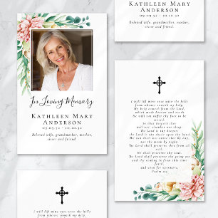 Eucalyptus Floral Funeral Memorial Prayer Card
