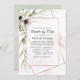 Eucalyptus Floral Geometric Bridal Shower by Mail Invitation