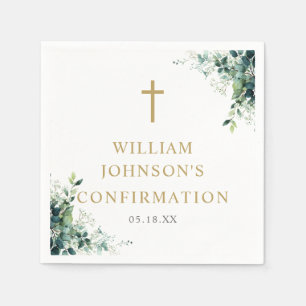 Eucalyptus Floral Greenery Elegant Confirmation Napkin
