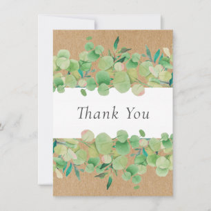 Eucalyptus Floral Greenery Rustic Kraft Thank You
