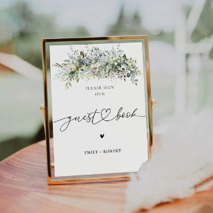 Eucalyptus Floral Guest Book Sign