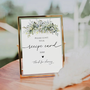 Eucalyptus Floral Recipe Card Sign