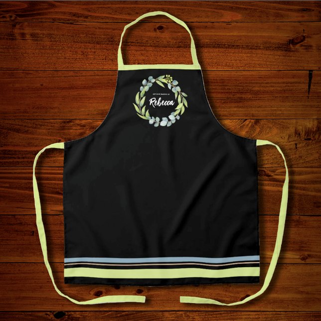 Eucalyptus Floral Script Personalised Apron (Creator Uploaded)