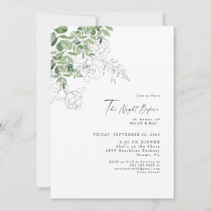 Eucalyptus Floral The Night Before Rehearsal Invitation