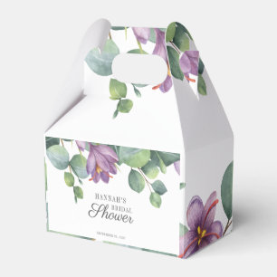 Eucalyptus Floral Watercolor Script Bridal Shower Favour Box