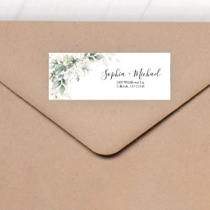 Eucalyptus Floral Wedding Return Address Label