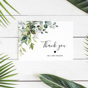 Eucalyptus Floral Wedding Thank You Card