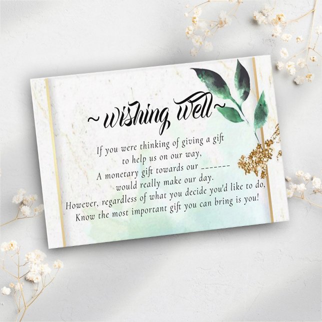 Eucalyptus Floral Wishing Well for Wedding Enclosure Card (Creator Uploaded)
