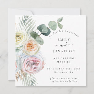 Eucalyptus Florals Wedding Save Date Card