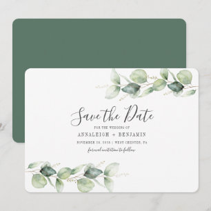 Eucalyptus Foliage Botanical Wedding Save The Date
