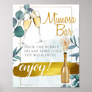 Eucalyptus Foliage Bridal Brunch Mimosa Bar Sign
