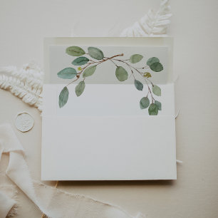 Eucalyptus Foliage Calligraphy Wedding Invitation Envelope