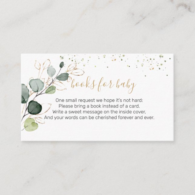 Eucalyptus Foliage Confetti Books for Baby Enclosure Card (Front)