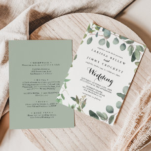 Eucalyptus Foliage Delight Front & Back Wedding Invitation