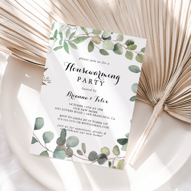 Eucalyptus Foliage Delight Housewarming Party Invitation (Creator Uploaded)