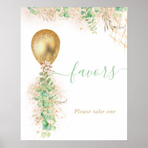 Eucalyptus Foliage Garland Gold Balloon Favours Po Poster